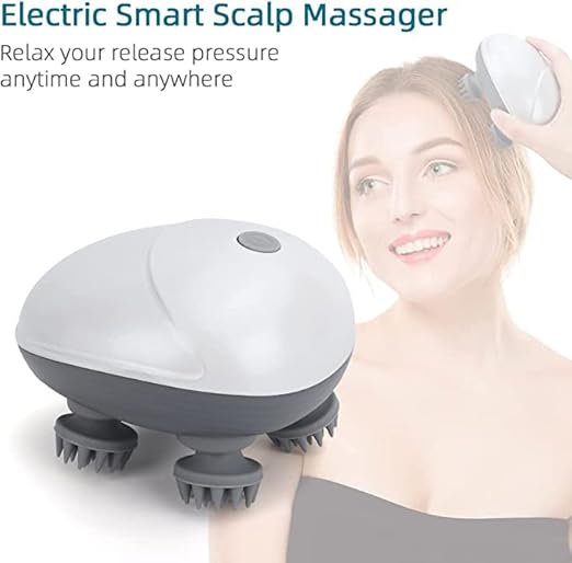 Electric Scalp Massager – 3 Adjustable Kneading Modes, Portable Waterproof & Rechargeable Head Massager for Deep Hair Cleaning & Improved Blood Circulation