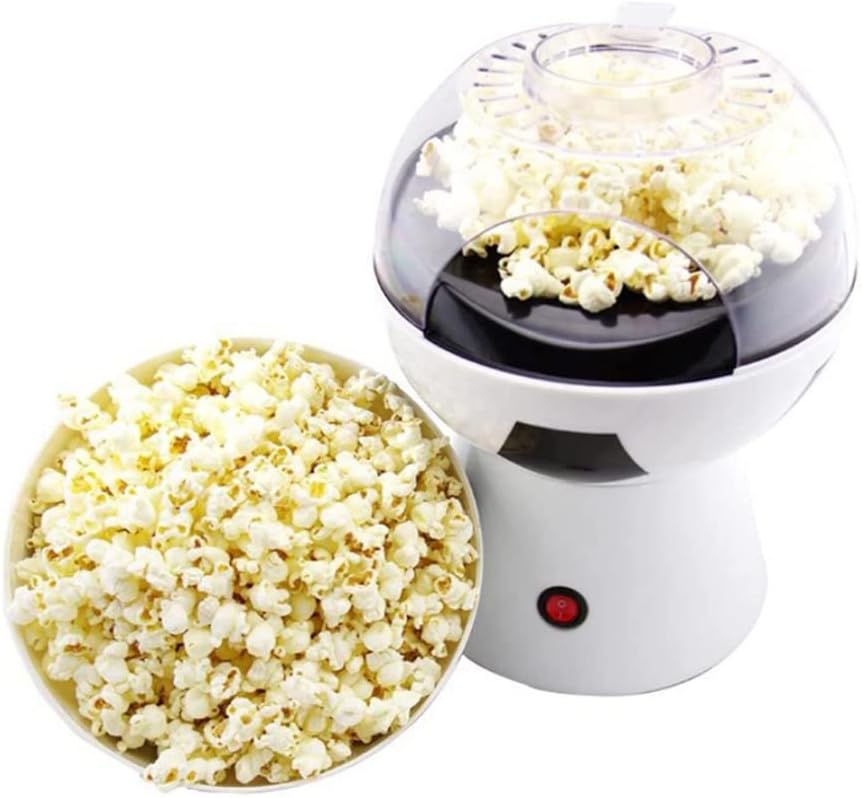 Football Popcorn Maker, 1200W Hot Air Popcorn Machine | Healthy Oil-Free Snack Maker with Overheat Protection & Temperature Control | Soccer Ball Serving Bowl