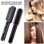 Multifunctional Hair Straightener Brush | Heating Curler, Straightener & Styler Comb for Hair & Beard | Fast Heating Straightening Iron