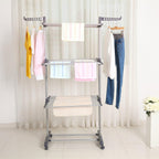 Foldable Rolling Laundry Drying Rack with Adjustable Shelves | Heavy-Duty Stainless Steel Rods | Compact Storage | Space-Saving Design for Apartments, Laundry Rooms & Small Spaces