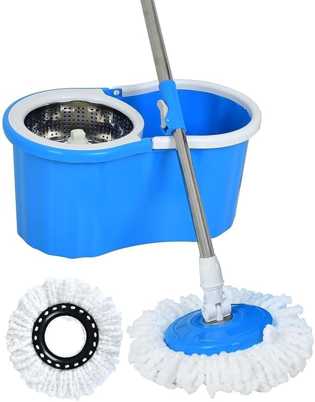 Rotate Stainless Steel Wringer Spin Mop Bucket System | 360° Spin for Efficient Cleaning