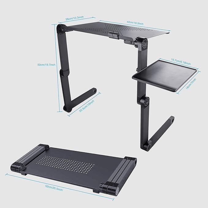 Adjustable Aluminum Laptop Desk | Portable Folding Stand for Laptops & Tablets