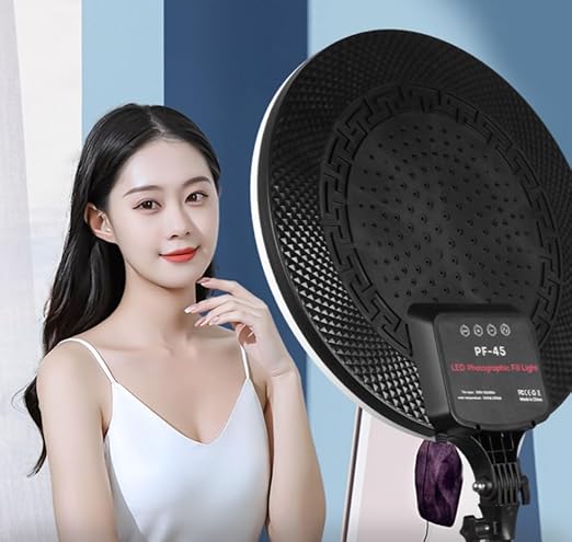 PF-45 Photography Light – 18" 60W High-Brightness Circular Fill Light for Pro Streaming & Beauty