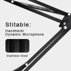 Professional Recording Microphone Stand | Adjustable Scissor Arm for Dynamic & Condenser Mics