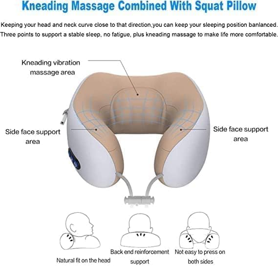 Neck U-Shaped Vibrating Travel Massage Pillow | Ultimate Comfort & Relaxation | Portable for Travel & Home Use