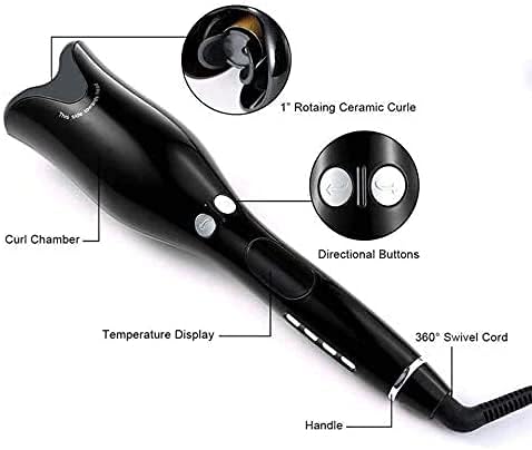 Spin N Curl Ceramic Rotating Hair Curler | Auto-Curling Tool for Effortless Curls & Waves | Salon-Quality Results at Home