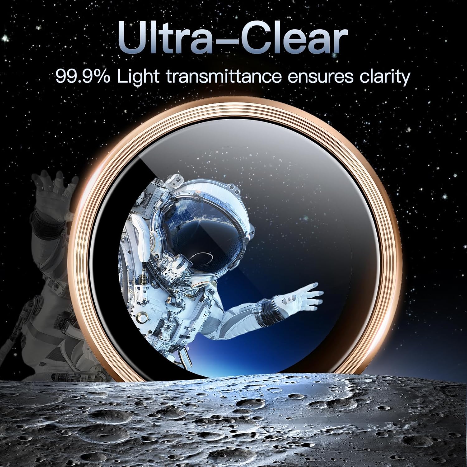 iPhone 16/17 Pro Max Camera Lens Protector 3-Pack | 9H Tempered Glass with Alloy Ring | Anti-Scratch HD Clear Cover – Desert Titanium Finish
