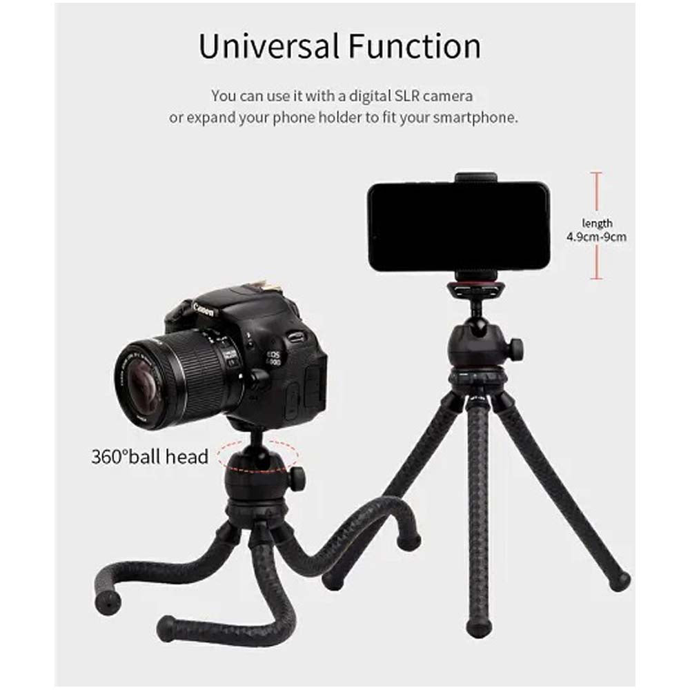 Mini Flexible Tripod – Portable Phone & Camera Stand with Adjustable Bendable Legs | Universal Mount for Tabletop, Vlogging, Selfies, YouTube & Photography (Lightweight & Durable)