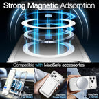 Magnetic Clear Case for iPhone 17 Pro 6.3" (2025) | MagSafe Compatible Shockproof Transparent Bumper Cover with Anti-Scratch Hard Back