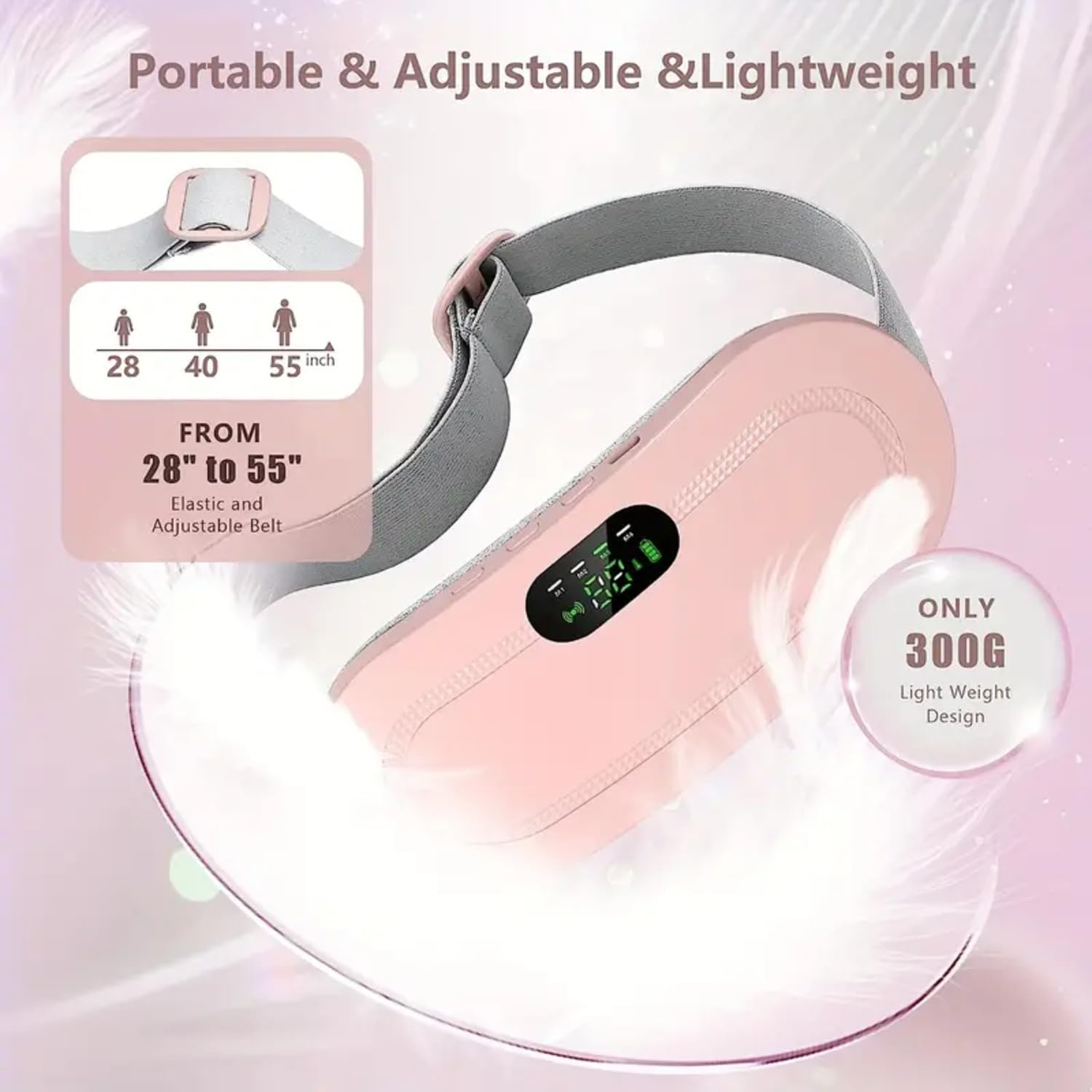 Electric Period Heating Belt, Portable Waist Back or Belly Pain Relief Heating Belt