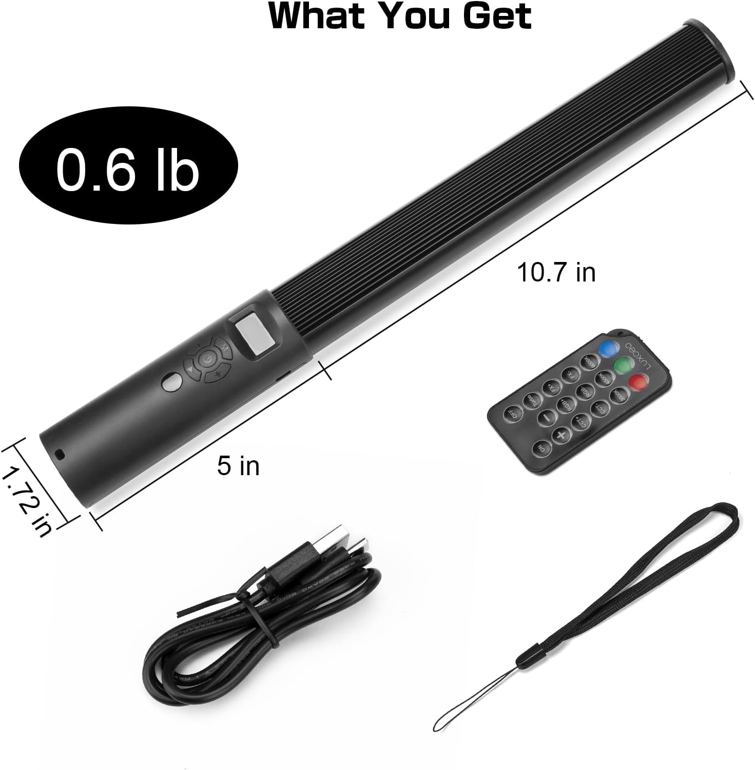 FM-128 RGB LED Light Wand – Adjustable Color & Brightness (2500K–6500K), 12 Scene Effects, Built-in Battery for Photography, Vlogging & Creative Lighting