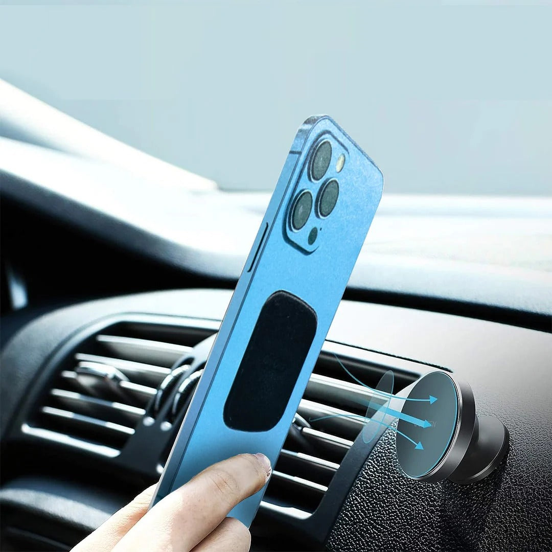 2-in-1 Magnetic Phone Holder – Premium Leather Phone Stand & Strong Magnetic Car Mount | Universal Holder for Smartphones, Desk & Travel Use (Durable & Stylish)