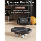 4-Head Massage Gun Deep Tissue | 20 Intensity Levels & 6 Massage Modes | Handheld Muscle Massager for Back, Neck, Shoulders, Legs & Full Body Pain Relief