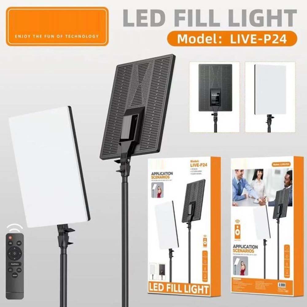 Live P24 Professional LED Fill Light – 20" Dimmable Studio Lighting Panel with Adjustable Brightness & Color, Perfect for Photography, Videography, Live Streaming & Content Creation