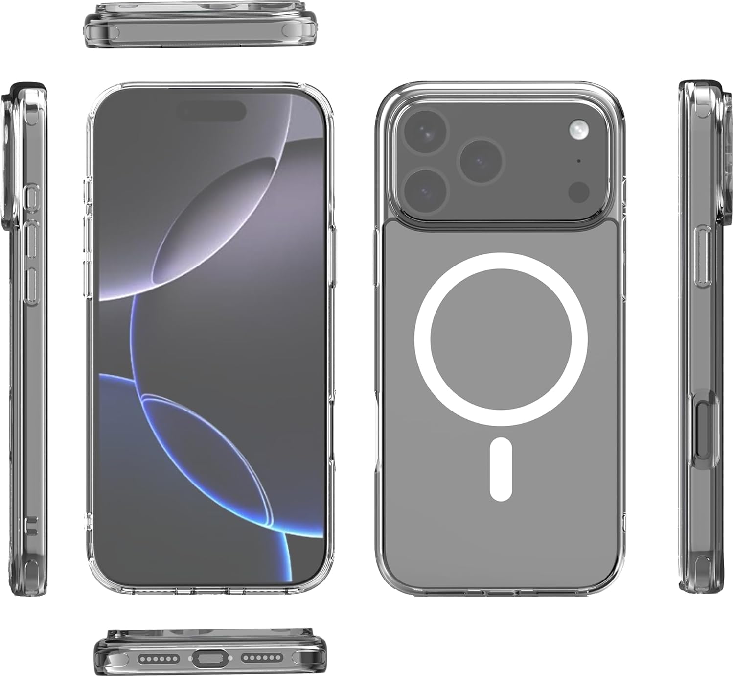 Magnetic Clear Case for iPhone 17 Pro Max (2025) | MagSafe Compatible, Anti-Yellowing Transparent Hard Back