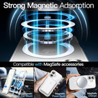 Magnetic Clear Case for iPhone 17 6.3" (2025) | MagSafe Compatible Transparent Shockproof Bumper Cover with Anti-Scratch Hard Back & Wireless Charging Support