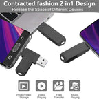 32GB USB-C Flash Drive | 170MB/s High-Speed Multi-Port Memory Stick | Dual USB-C & USB-A for Android Smartphones, Tablets, Laptops, PC & Mac (Black)