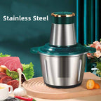Electric Meat Grinder & Chopper 2-Speed Food Processor with 3L Stainless Steel Bowl | Multi-Function Mincer, Slicer & Kitchen Tool for Meat, Vegetables, and More