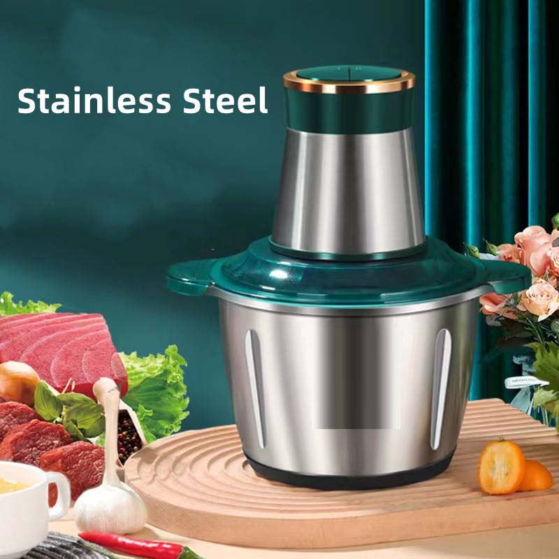 Electric Meat Grinder & Chopper 2-Speed Food Processor with 3L Stainless Steel Bowl | Multi-Function Mincer, Slicer & Kitchen Tool for Meat, Vegetables, and More