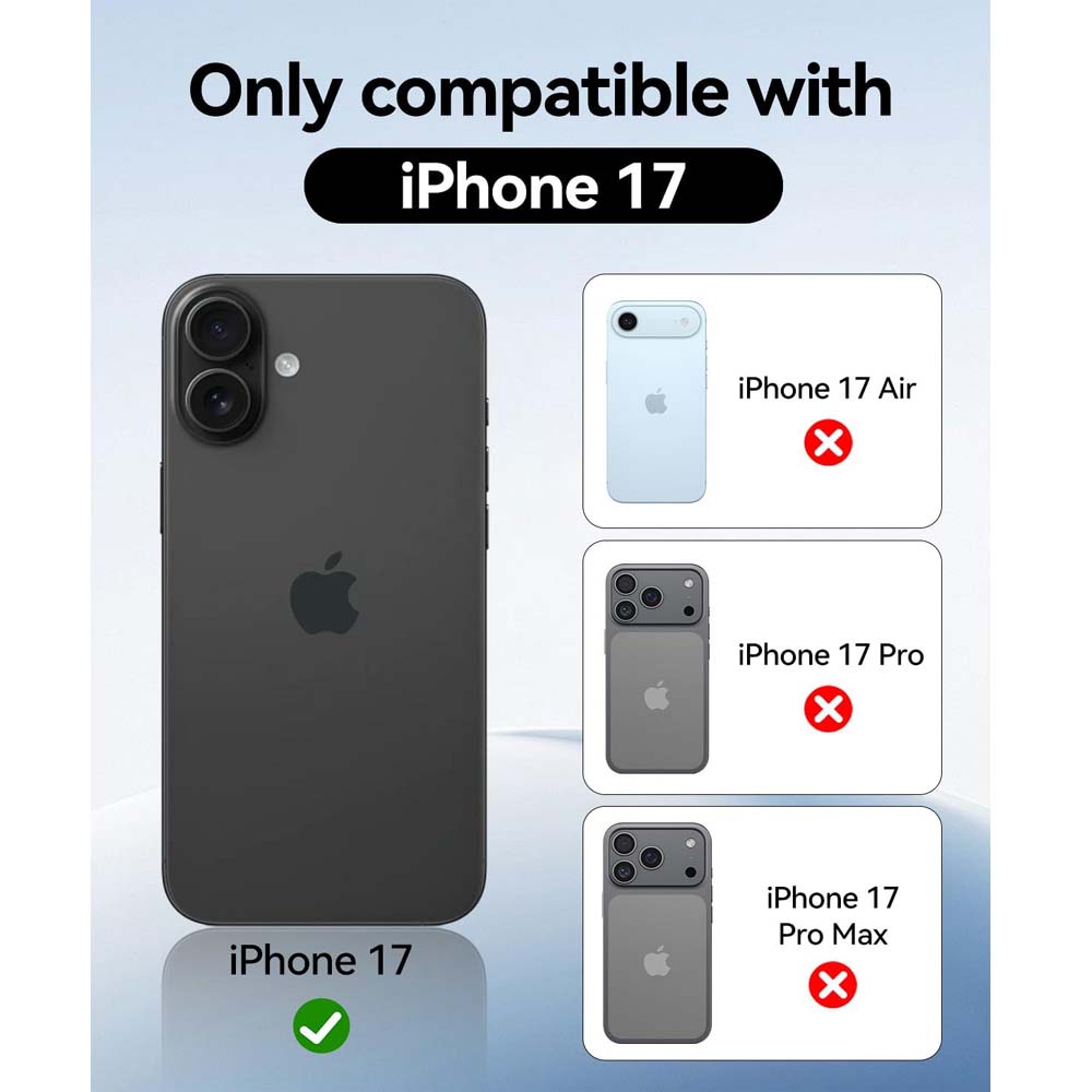 Crystal Clear Case for iPhone 17 6.3" (2025) | Anti-Yellowing Hard Back, Slim Shockproof Bumper, Wireless Charging Compatible Transparent Protective Phone Cover