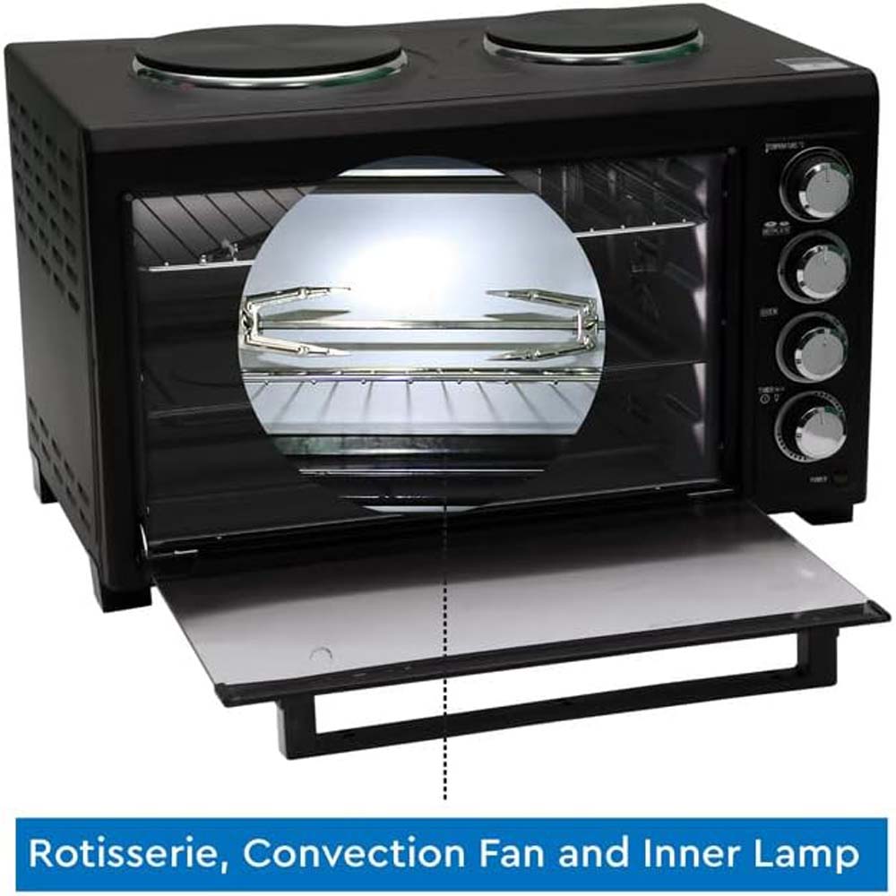 OE-1415 35L Electric Oven Toaster Grill – 6-in-1 Countertop Oven with Convection, Rotisserie, Pizza Function, Adjustable Temperature, Timer, Versatile Cooking Appliance