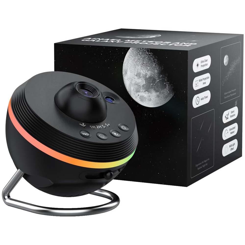 Realistic Planetarium Projector – HD Focus Sky Star Galaxy Night Light | Galaxy LED Projector for Kids' Bedroom and Home Decor (White, Black)