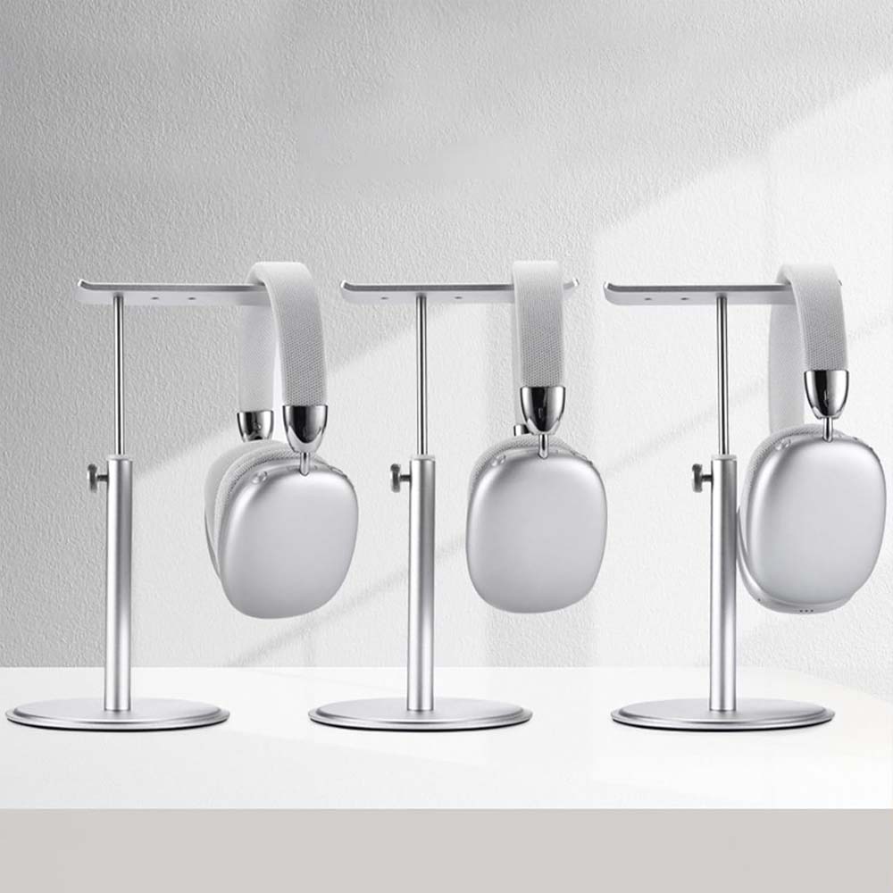 Adjustable Aluminum Headphone Stand – Anti-Slip Desktop Organizer with Storage Shelf | Universal Headset Holder for Gaming, Studio & Office Accessories (Durable & Sleek Design)