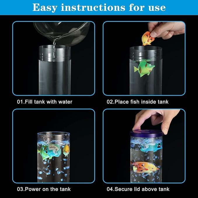 90cm LED Bubble Fish Tank – Large Color-Changing Mood Lamp with Soothing Bubbles, Aquarium Tube Decor for Home, Office, Sensory Rooms, Relaxation, and Ambience
