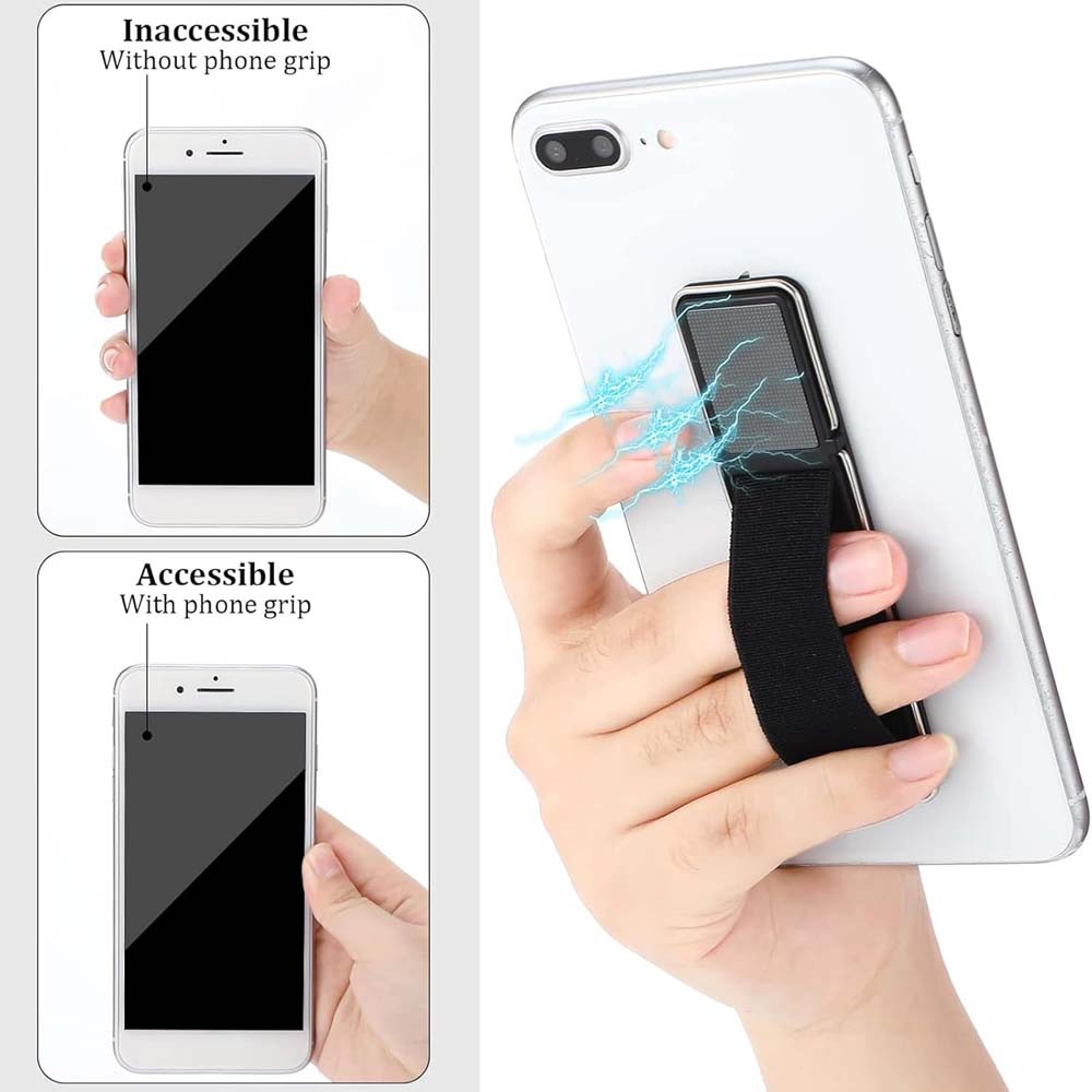 4-in-1 Magnetic Phone Grip – Elastic Holder, Secure Strap, Kickstand & Magnetic Mount | Universal Smartphone & Tablet Accessory for Daily Use (Multi-Colour Design)