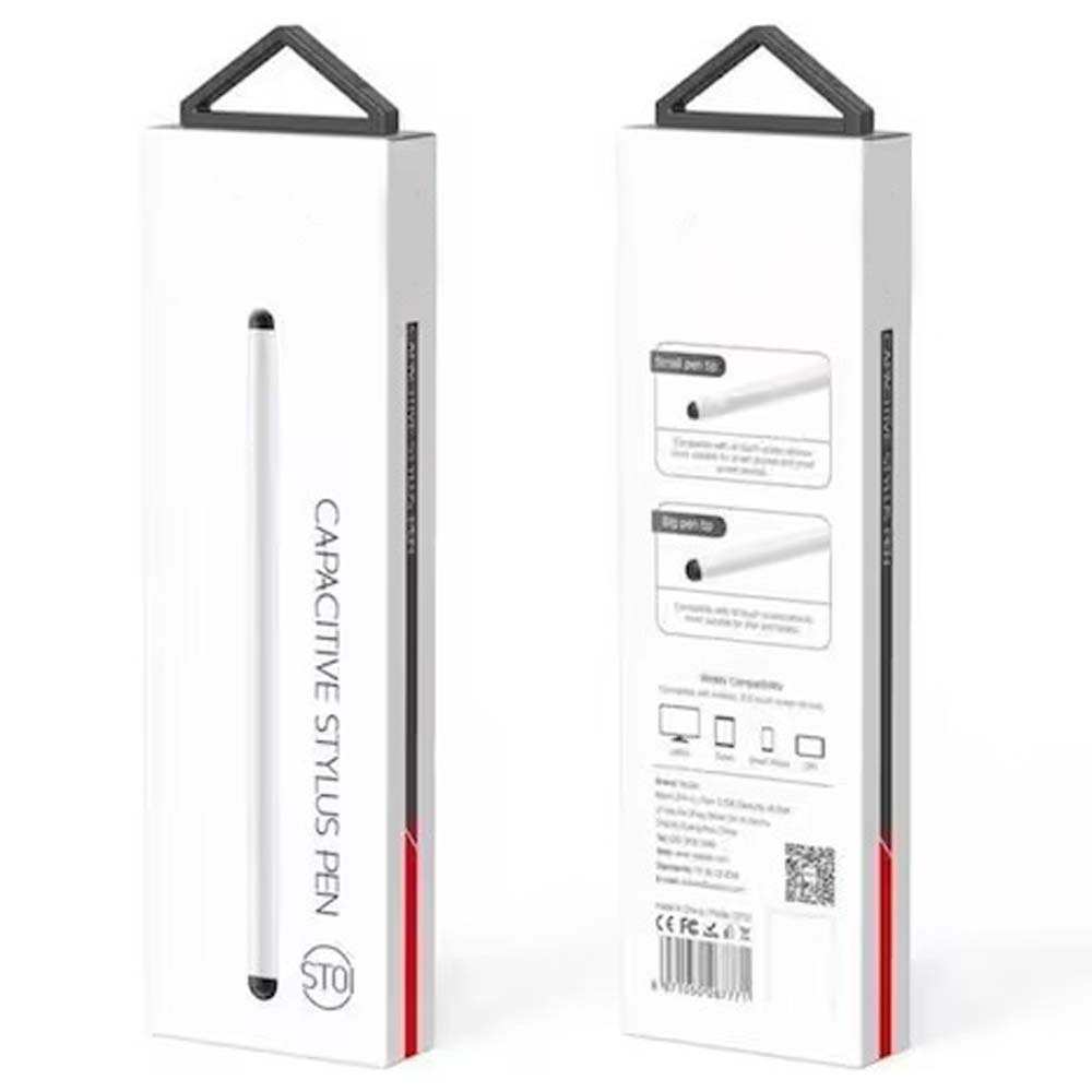 ST01 Universal Stylus Pen – White Lightweight Touchscreen Stylus for Smartphones, Tablets & All Capacitive Screens, Smooth Writing & Drawing Tool for Everyday Use