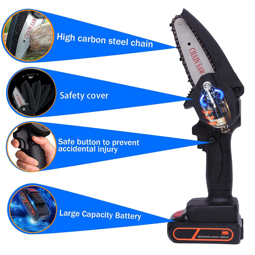 Powerful Brushless Cordless Mini Chainsaw – Handheld Electric Tree Branch Cutter with Safety Lock for Effortless, Precise, and Safe Wood Cutting Anytime, Anywhere