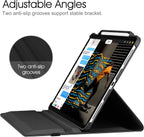 360° Rotating Case for iPad Pro 12.9" (2018–2022) – Auto Sleep/Wake Leather Cover with Pencil Holder & Multi-Angle Stand (Multi Colour)