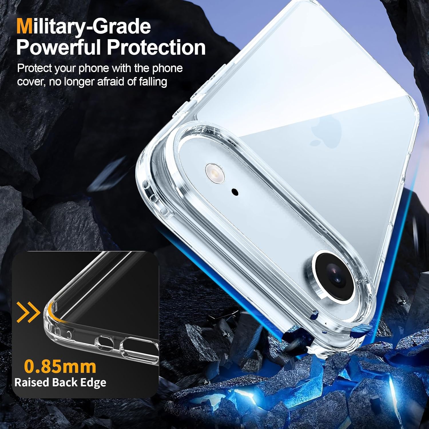 Crystal Clear Case for iPhone 17 Air 6.5" (2025) | Anti-Yellowing Hard Back, Slim Shockproof Bumper, Wireless Charging Compatible Transparent Protective Phone Cover