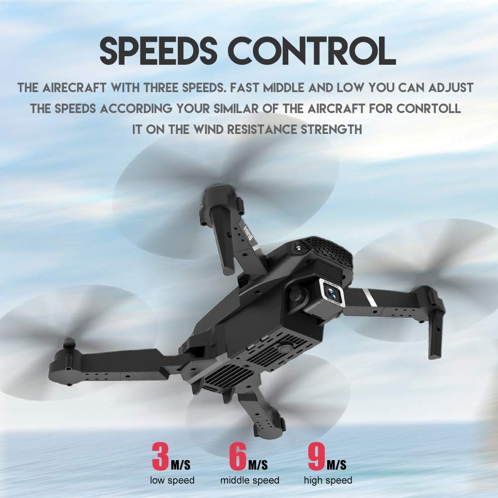 8K Foldable Mini Drone - Dual Camera, WiFi FPV, Gesture Control, Android/iOS Compatible, with Carry Case (Black) – Compact & Powerful Drone for Aerial Photography