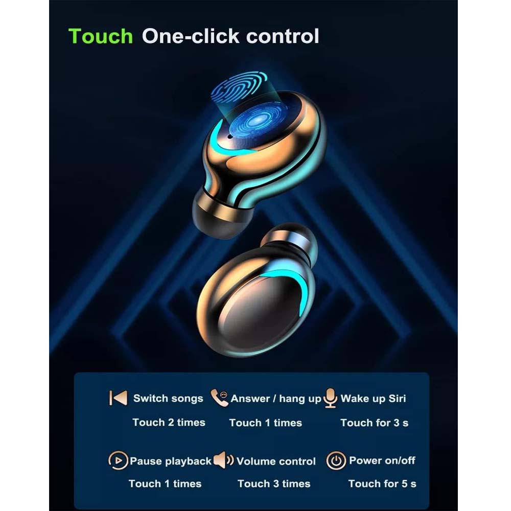 F9-5 Bluetooth Earbuds with 3500mAh Power Bank – Waterproof Wireless 8D HiFi Stereo Earphones with LED Display, Compatible with iPhone, Android & PC
