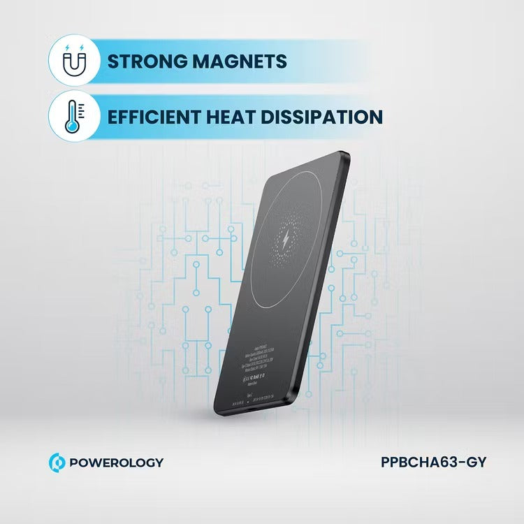 5000mAh MagSafe Power Bank – Ultra-Slim 15W Wireless Charger with Aluminum Body, Fast Charging Compatible with iPhone & Android (Multi-Device Support)