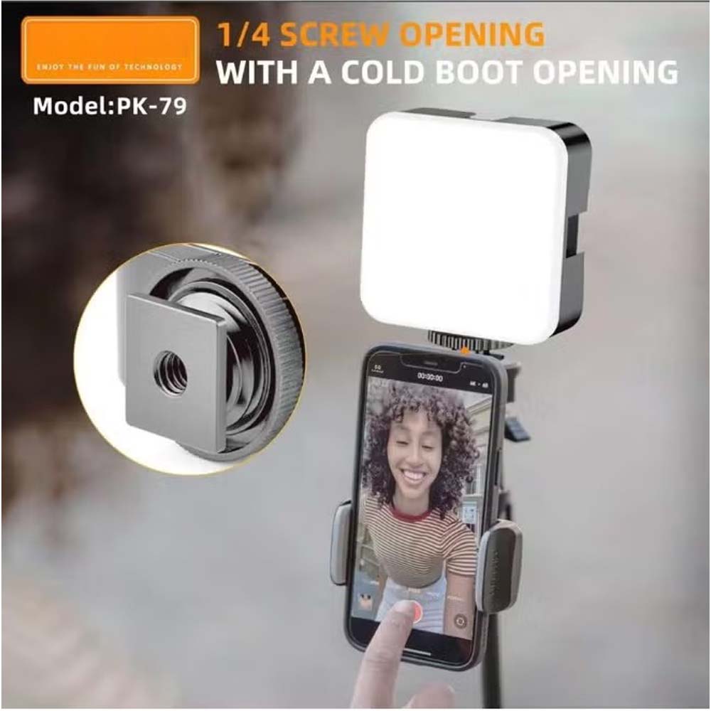 Mini LED Video Light – 6000K Adjustable Brightness 5.5W Fill Lamp with Universal Cold Shoe & Mount for DSLR Cameras, Smartphones, Laptops & Video Conferencing