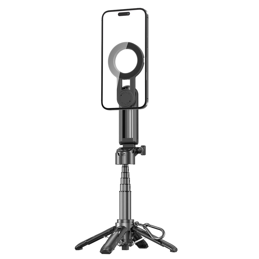 P15mini-C Magnetic Selfie Stick | Bluetooth Remote, 47.5cm Extendable Selfie Pole | Multifunctional Camera Assistant for iPhone & Android Smartphones, Travel & Vlogging