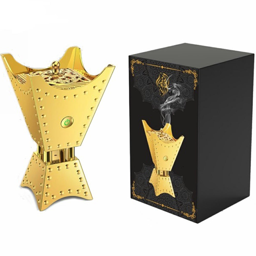 Luxury Electric Bakhoor Burner – USB Rechargeable Car & Home Oud Incense Diffuser