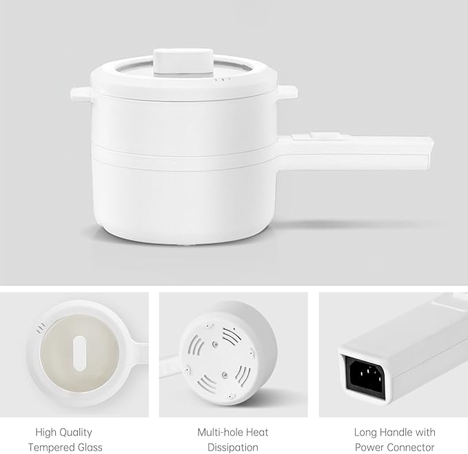 800W Mini Electric Cooker | Portable Hot Pot with Safety Features | Ideal for Travelers & Home Cooks | Multipurpose Cooking Solution | Compact & Efficient Design
