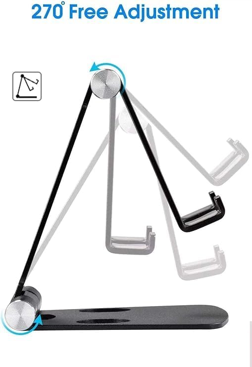 Fully Foldable Adjustable Cell Phone Stand | Desktop Holder for Phones & Tablets