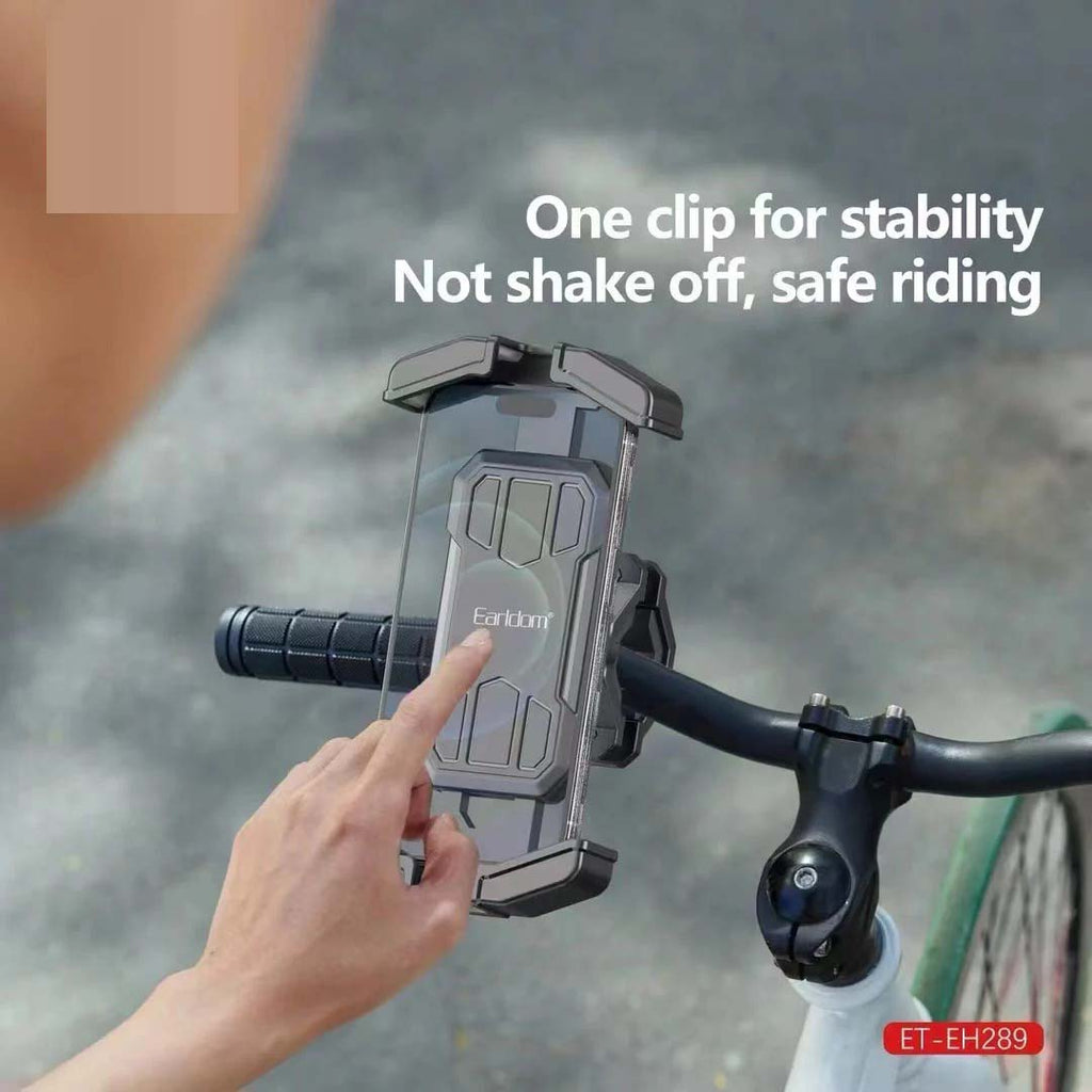 Universal Bike Mobile Stand (ET-EH289) | Adjustable Smartphone Holder for Bicycles, Motorcycles, & Two-Wheelers | One-Hand Use & Multi-Angle Adjustment