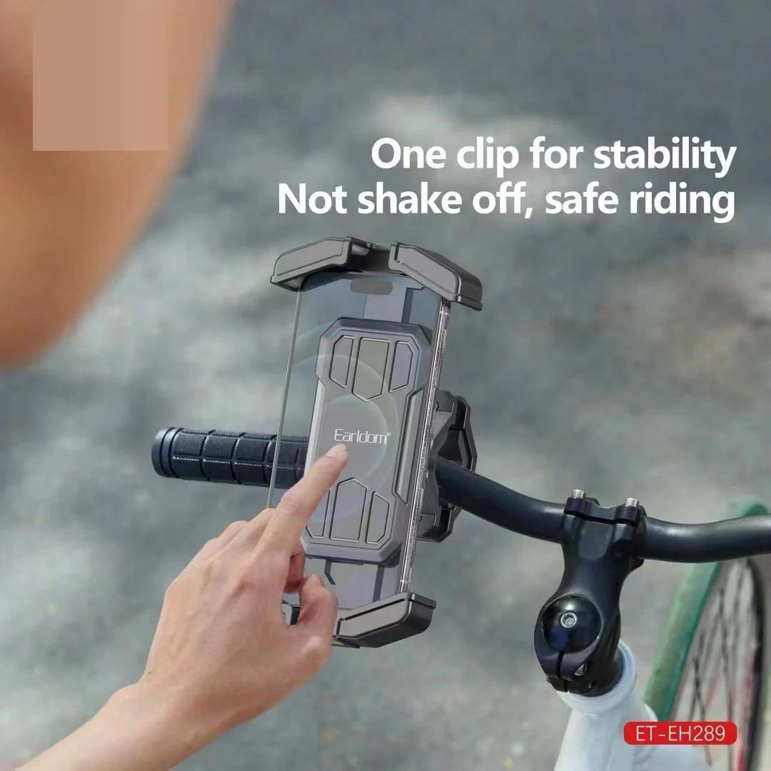 Universal Bike Mobile Stand (ET-EH289) | Adjustable Smartphone Holder for Bicycles, Motorcycles, & Two-Wheelers | One-Hand Use & Multi-Angle Adjustment