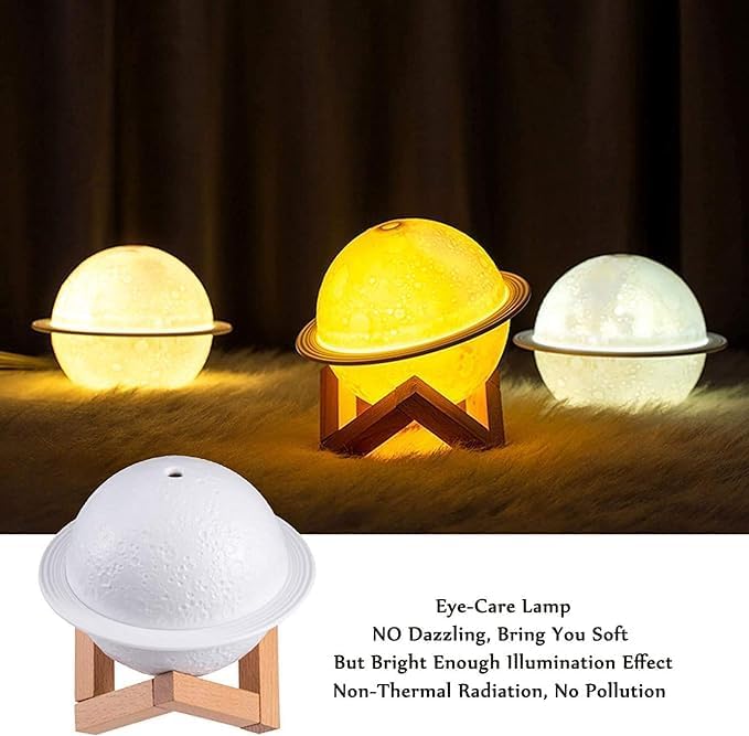 Table Desk Oil Diffuser Aroma Air Humidifier with LED Moon Planet Night Light