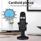 Mc-PW8 Professional USB Microphone – Condenser Desktop Microphone for Gaming, Streaming, Podcasting & Recording