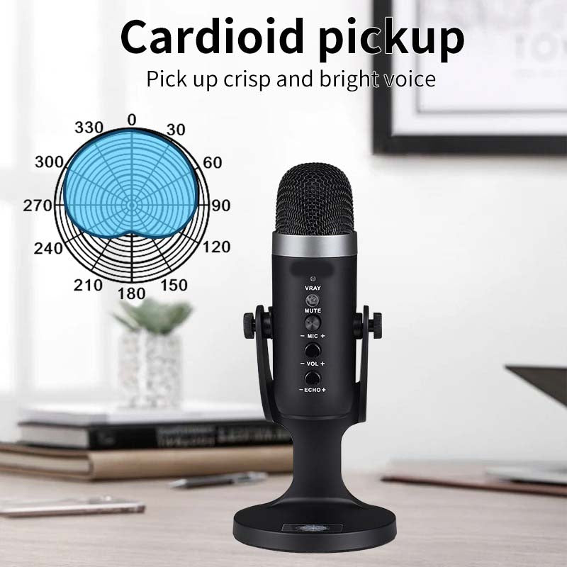 Mc-PW8 Professional USB Microphone – Condenser Desktop Microphone for Gaming, Streaming, Podcasting & Recording