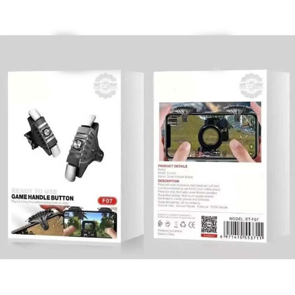 ET-F07 PUBG Mobile Game Triggers - Dual Shooting Buttons for Call of Duty & Mobile Games, Universal Clip-On for iOS/Android