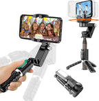 Q18 Mobile Phone Selfie Stick – Anti-Shake Gimbal Stabilizer with Built-In Fill Light, Rechargeable Battery, and Universal Smartphone Compatibility