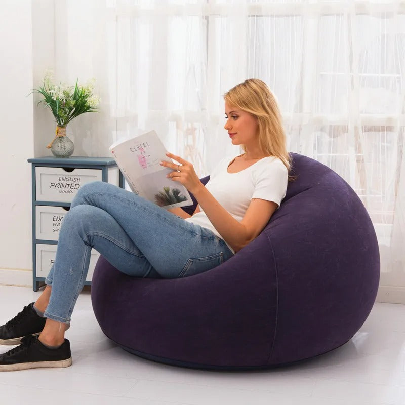 Portable Quick-Inflatable Sofa Chair | Plush & Comfortable for Indoor & Outdoor Use | Ideal for Living Room, Bedroom, Camping (Multi-Color)