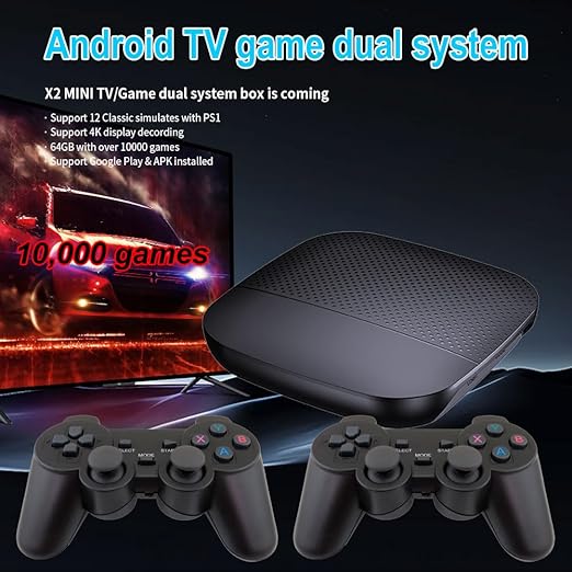 Game TV Box – 4K HD 3D Retro Video Game Console | 64GB & 128GB Storage | 35,000 Classic Games | Smart TV Box